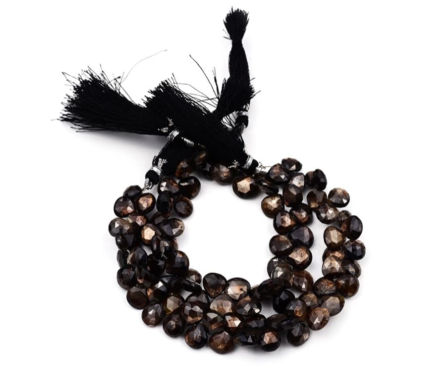 Brown Sapphire 7x10mm Faceted Pear gemstone bead strand