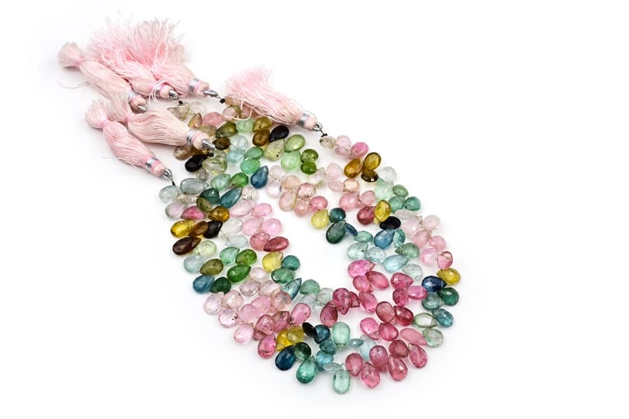 Multi Color Afghani Tourmaline Faceted Pear 6X9mm -7X10mm
