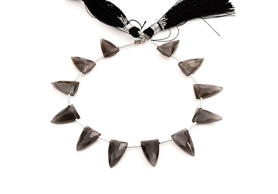 Gray Moonstone 9x15mm Faceted Arrowhead gemstone bead strand