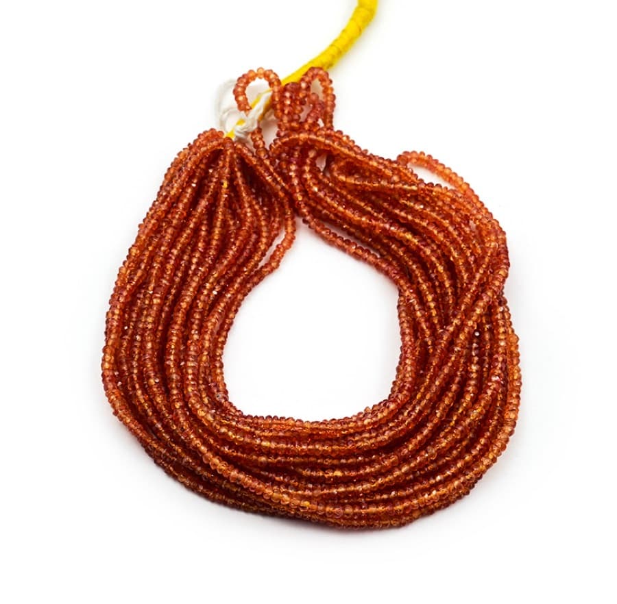 Yellow Sapphire 2.5-4mm Faceted Rondelle gemstone bead strand