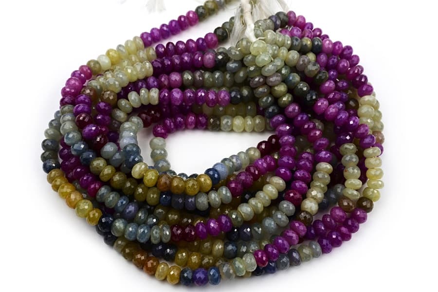 Umba Sapphire 9-10mm Faceted Rondelle gemstone bead strand