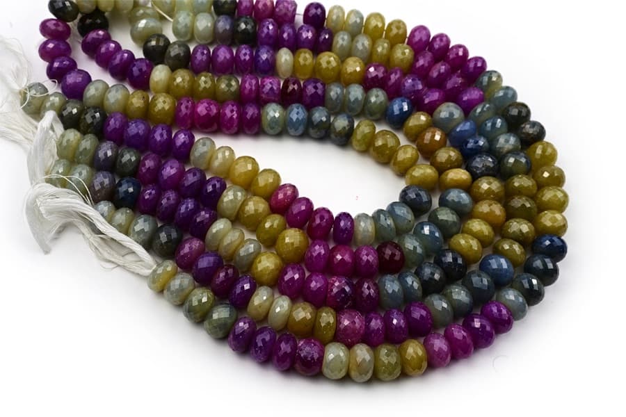 Umba Sapphire 13mm Faceted Rondelle gemstone bead strand