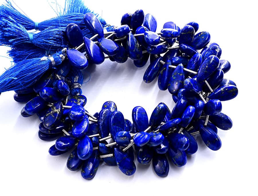 Lapis Lazuli 7X15mm Smooth Pear gemstone bead strand