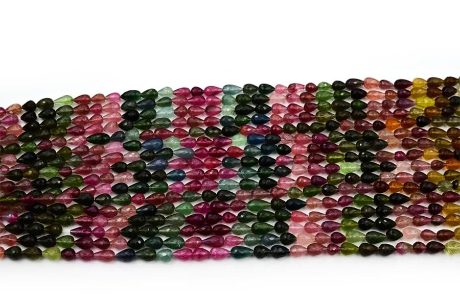 Watermelon Tourmaline Faceted Tear Drop