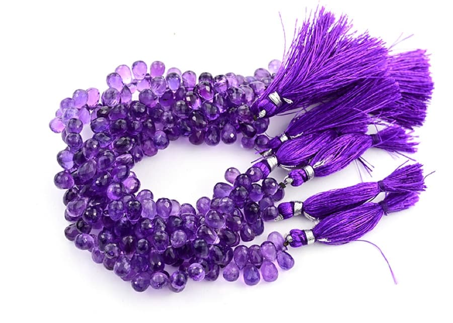 Amethyst 5X8mm Faceted Tear Drops (Calibrated) gemstone bead strand