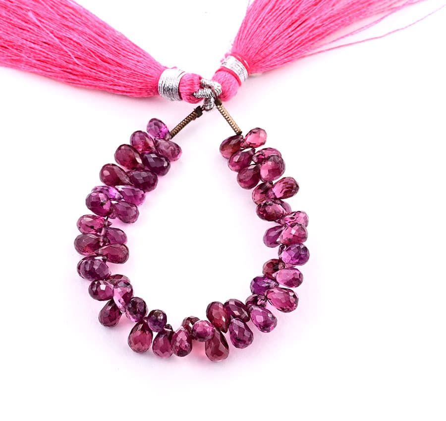 Rhodolite Garnet 4X6mm Faceted Tear Drops (Calibrated) gemstone bead strand