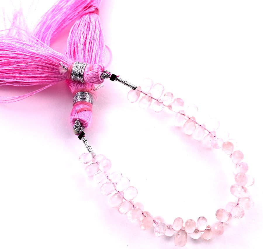Rose Quartz 3X5mm Faceted Tear Drops (Calibrated) gemstone bead strand