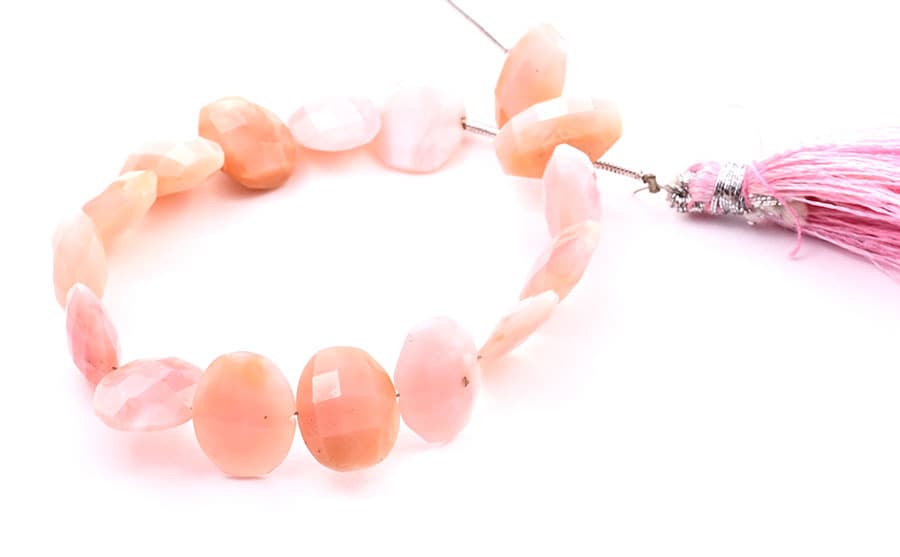 Pink Opal 10X13mm Faceted Oval Faceted (Center Drill)