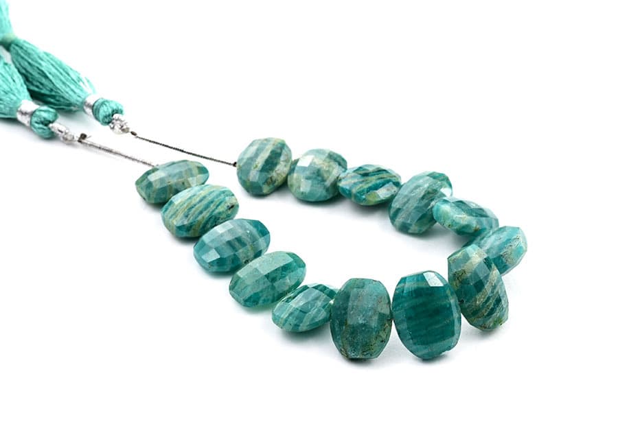 Russian Amazonite 10X13mm Faceted Oval Faceted (Center Drill)