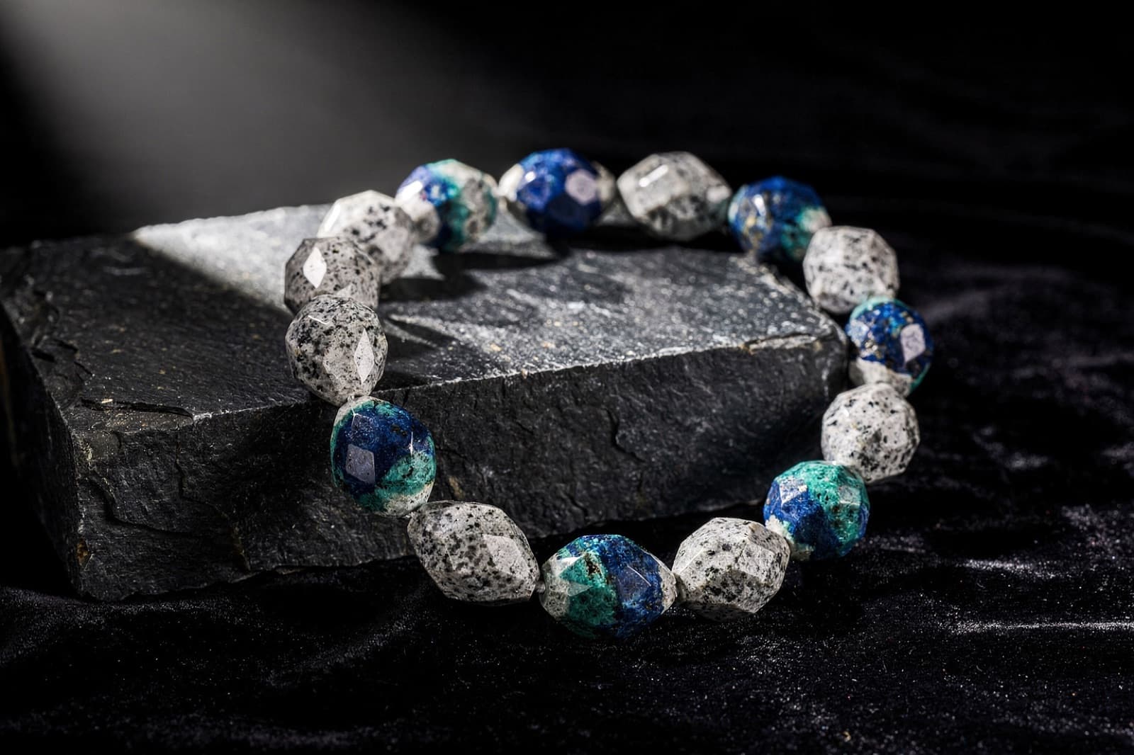 K2 granite beads, styled illustration