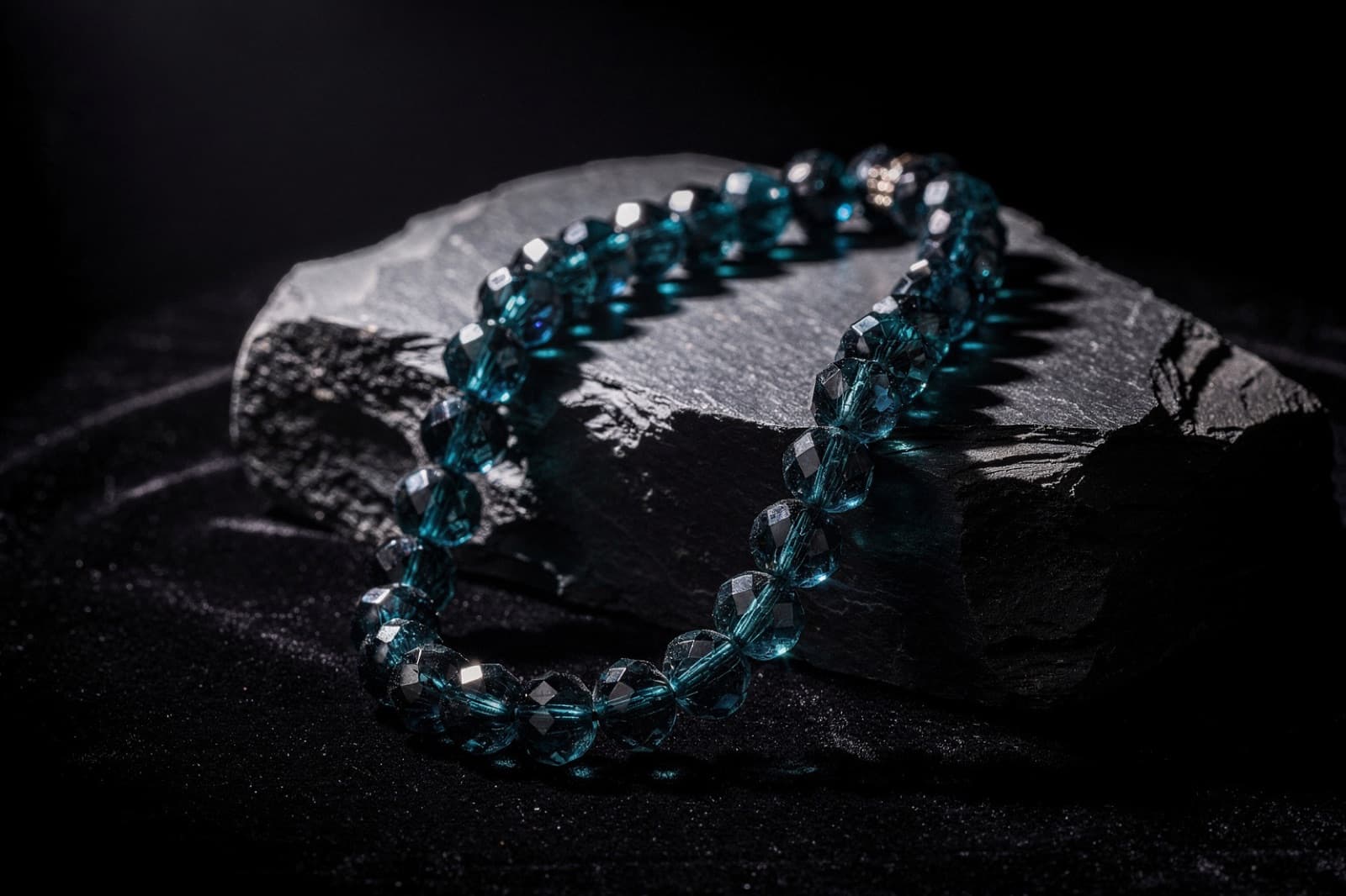 London blue topaz beads, styled illustration