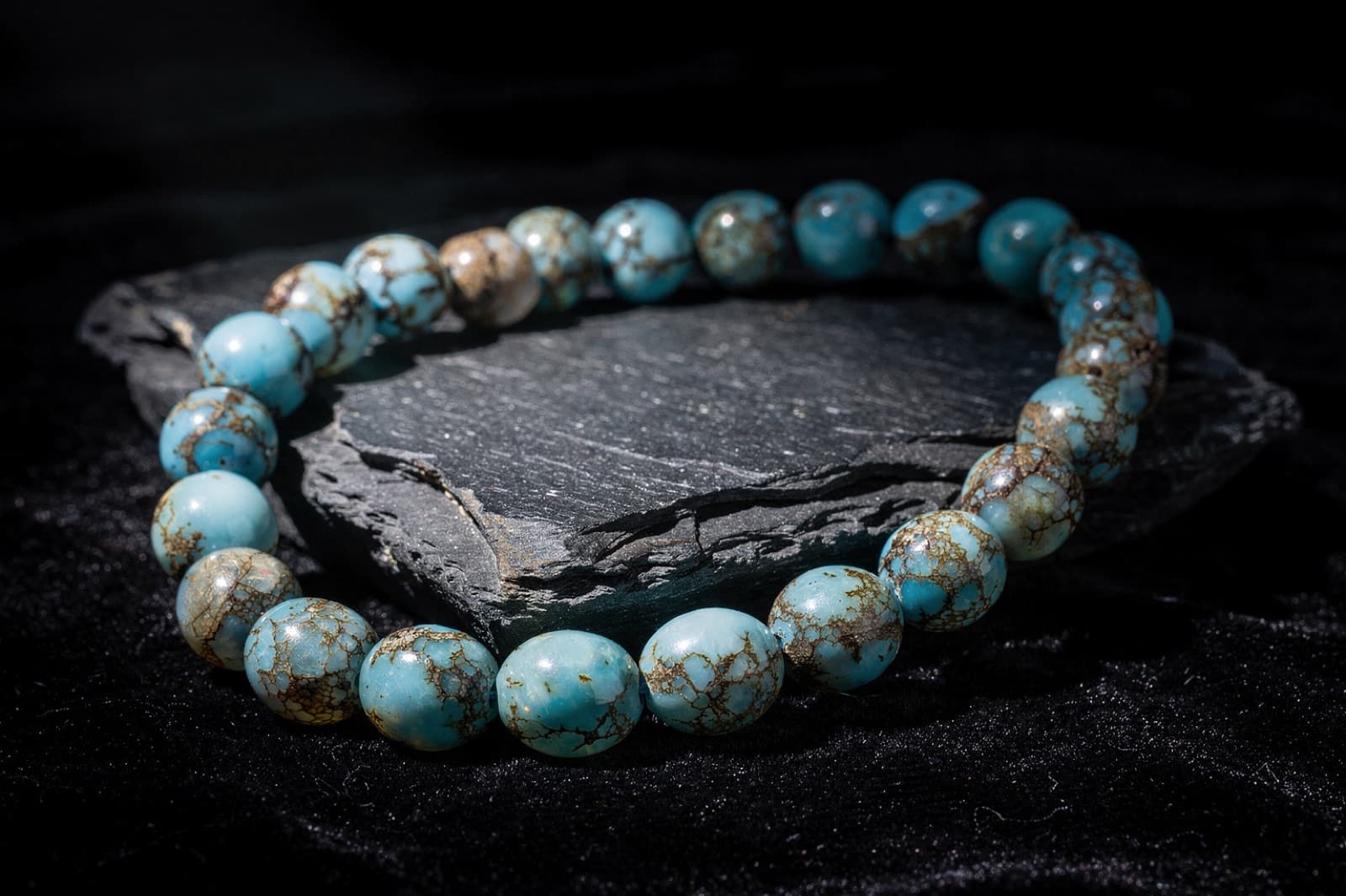 Peruvian blue opal and multi Peruvian opal beads, styled illustration