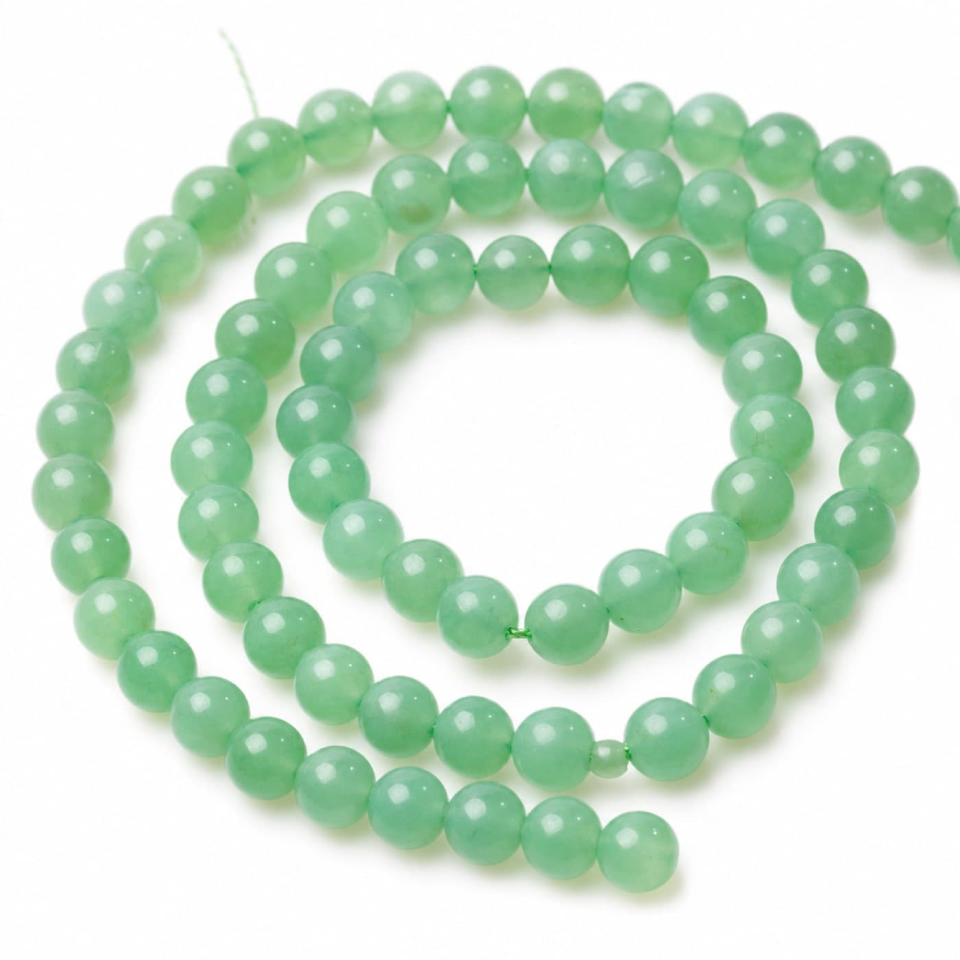 Green onyx and green aventurine beads