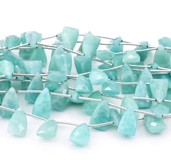 Amazonite 9x15mm Faceted Pyramid, additional view