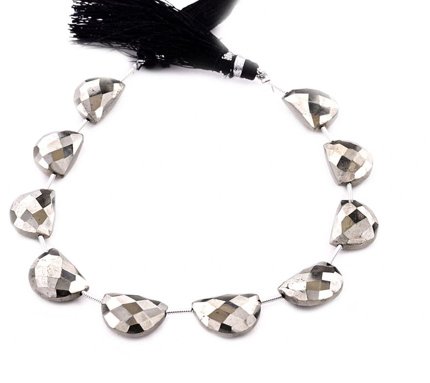 Black Onyx 11x15mm Faceted Half Moon (D shape), additional view