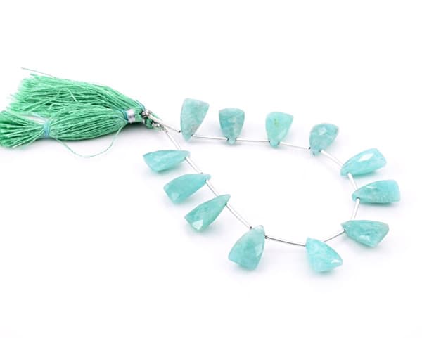 Amazonite 9x15mm Faceted Pyramid, additional view
