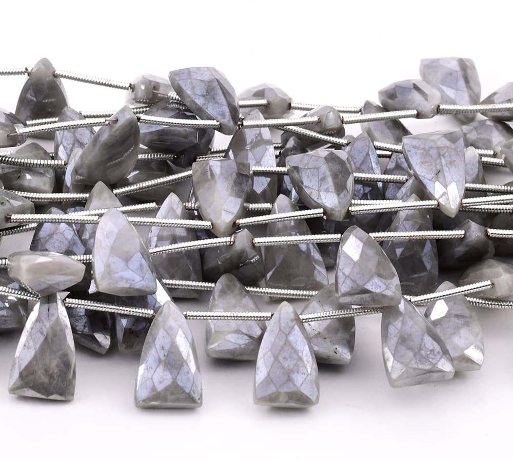 Grey Silverite 9×15 Faceted Pyramid, additional view