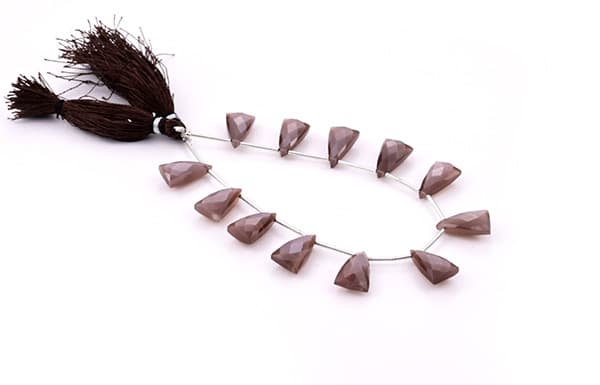 Chocolate Moonstone 9x15mm Faceted Pyramid, additional view