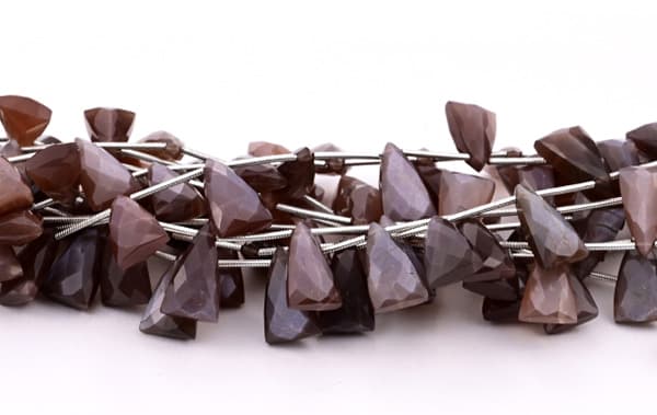 Chocolate Moonstone 9x15mm Faceted Pyramid, additional view