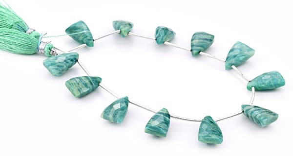 Russian Amazonite 9x15mm Faceted Pyramid, additional view