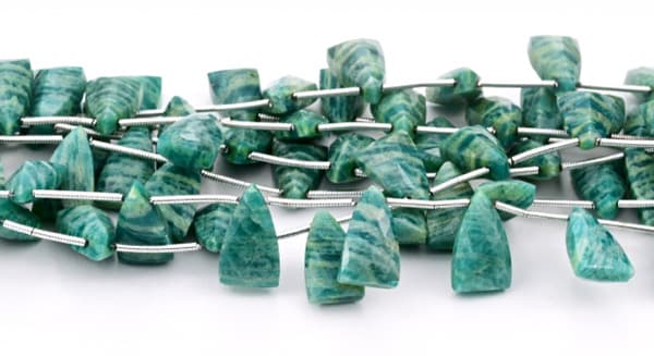 Russian Amazonite 9x15mm Faceted Pyramid, additional view