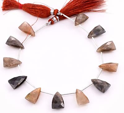 Golden Shine Moonstone 9x15mm Faceted Pyramid, additional view