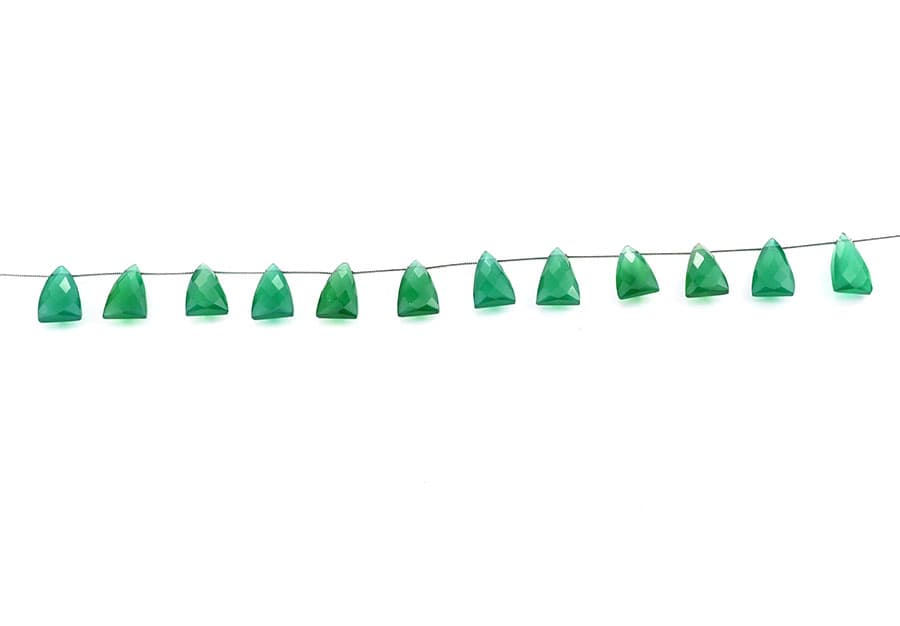 Green Onyx 9x15mm Faceted Pyramid, additional view