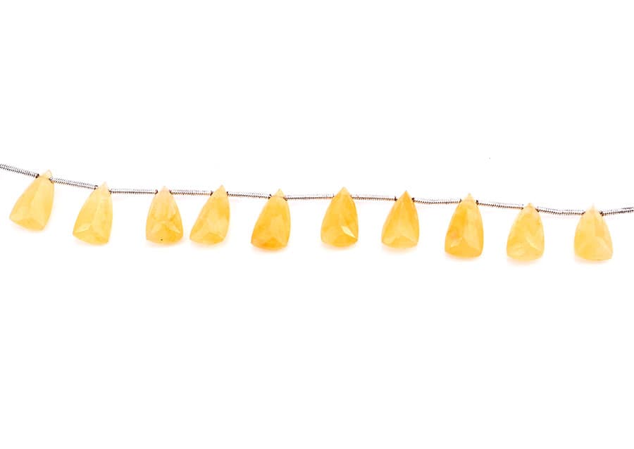 Yellow Quartz 9x15mm Faceted Pyramid, additional view