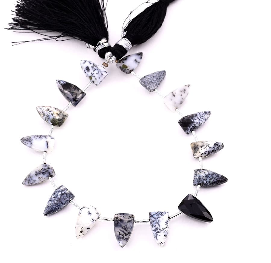 Dendrite opal 7x13mm Faceted Arrowhead, additional view