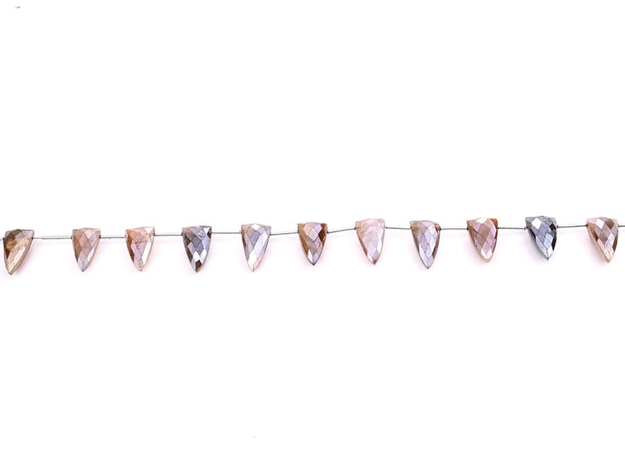 Golden Shine Moonstone 9x15mm Faceted Arrowhead, additional view