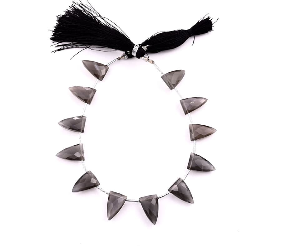 Gray Moonstone 9x15mm Faceted Arrowhead, additional view