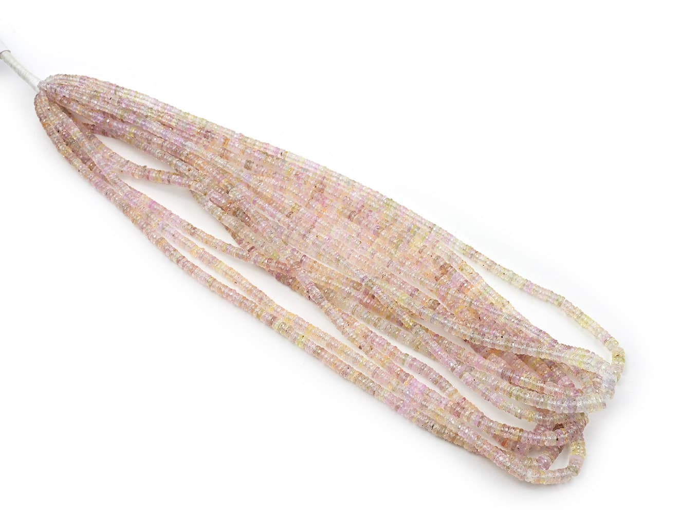 Sapphire Cream Blush 3-5mm Faceted Heishi, additional view