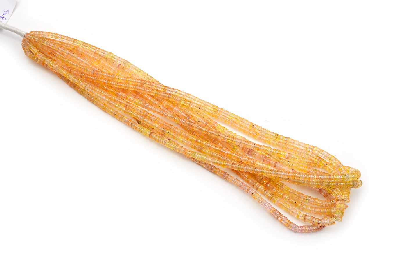 Sapphire Dark Peach 3-5mm Faceted Heishi, additional view