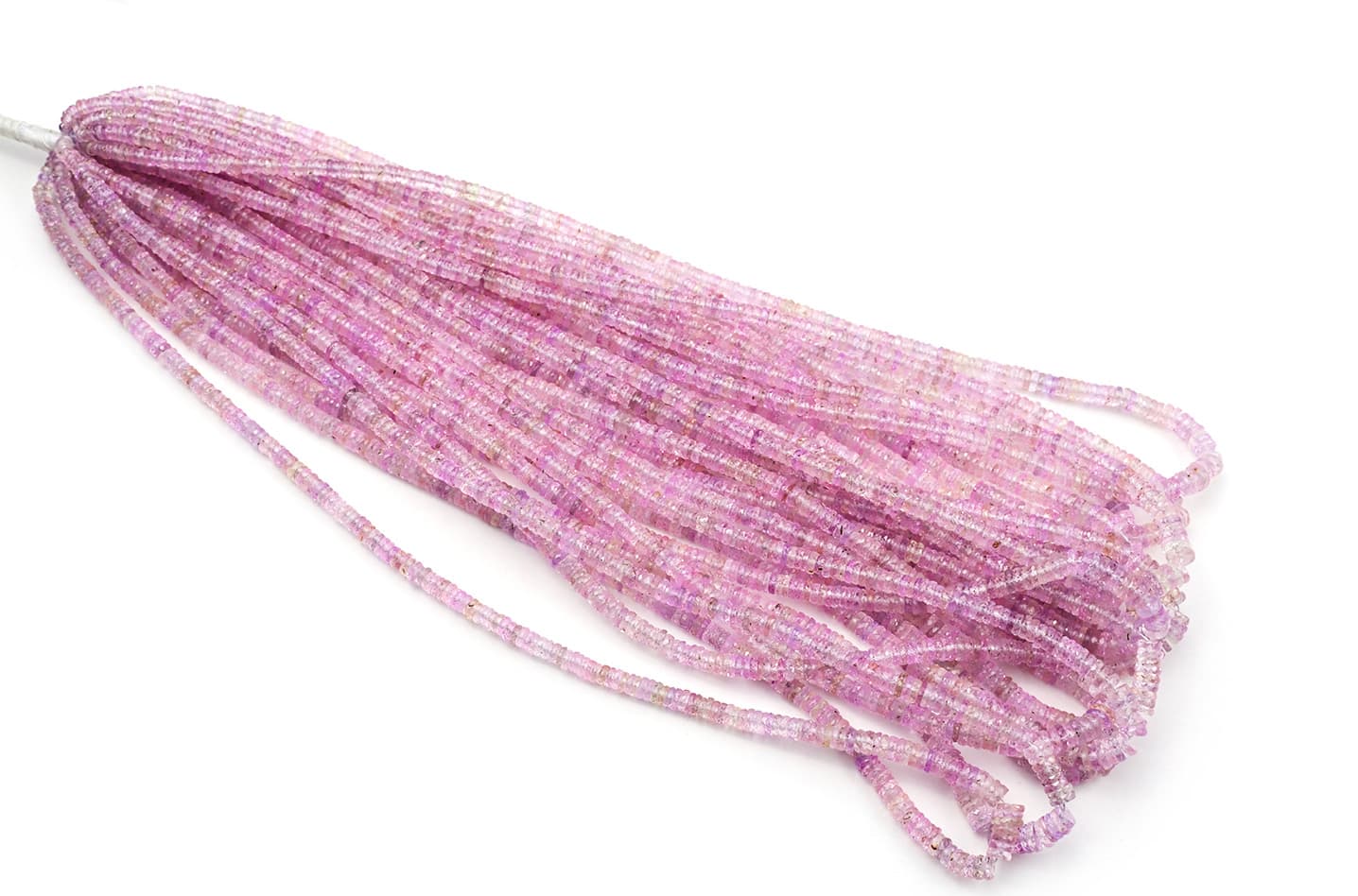 Sapphire Light Pink 3-5mm Faceted Heishi, additional view