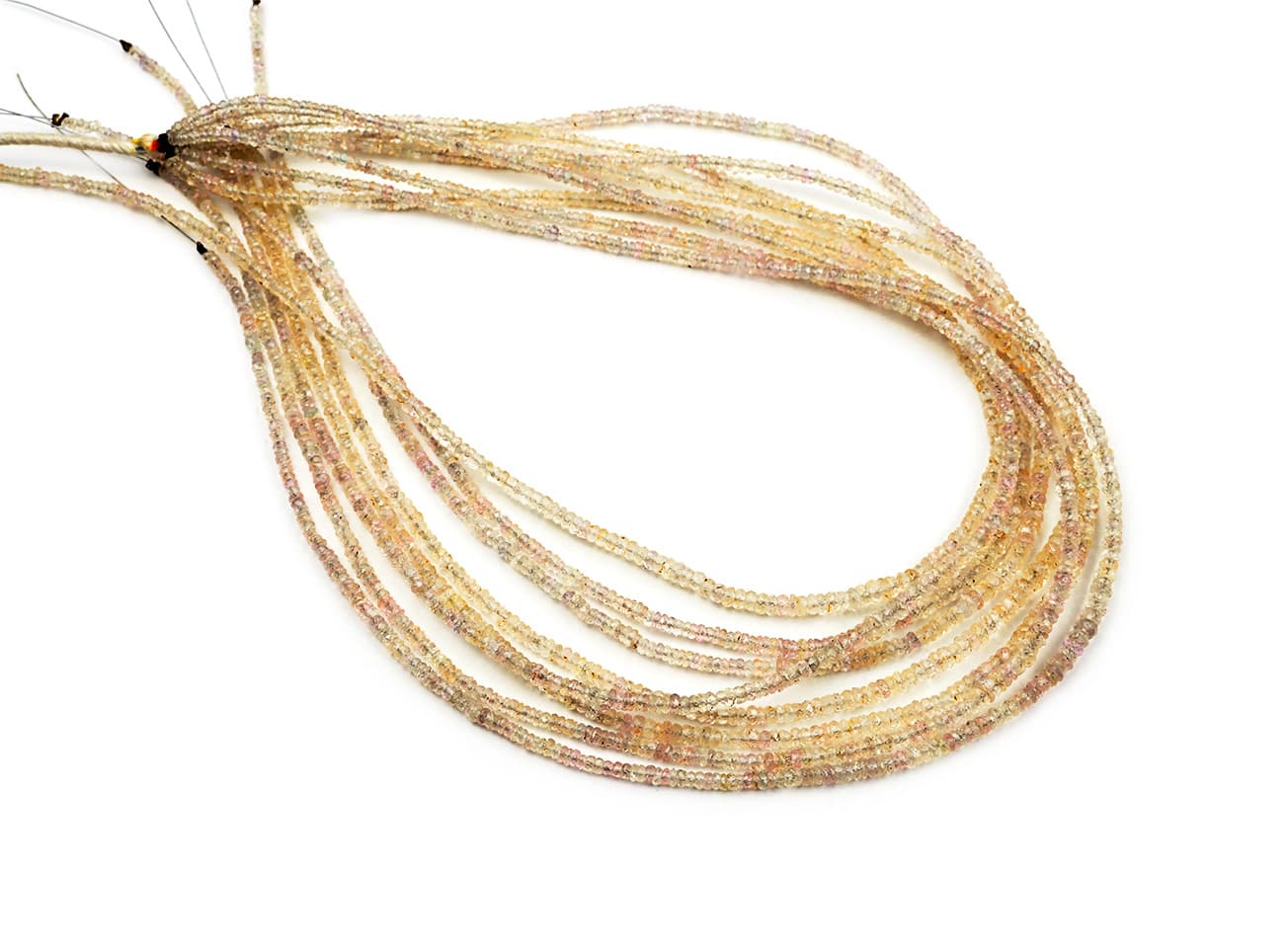 Sapphire White 3-4mm Faceted Rondelle, additional view