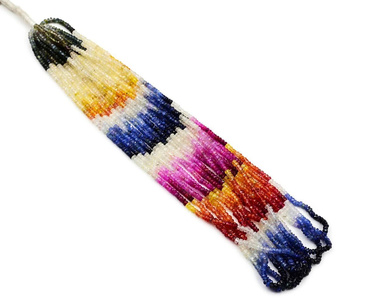 Multi Sapphire 3mm Faceted Rondelle, additional view