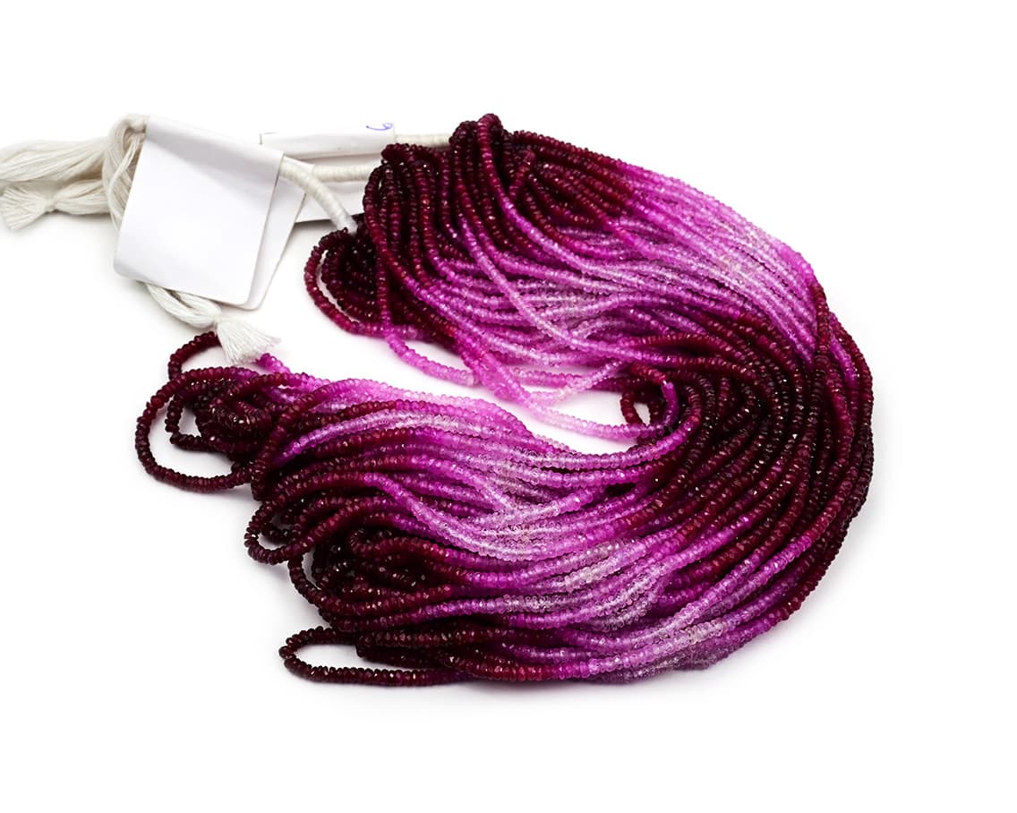 Natural Ruby Shaded 2.5-3mm Faceted Rondelle, additional view