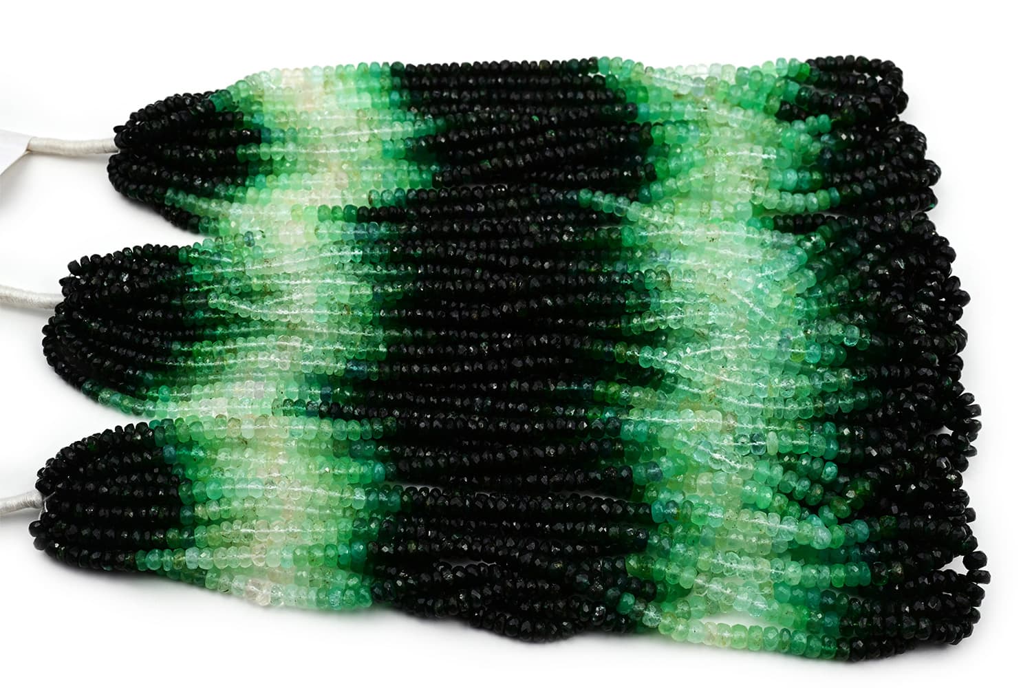 Natural Emerald Shaded 4-5mm Faceted Rondelle, additional view