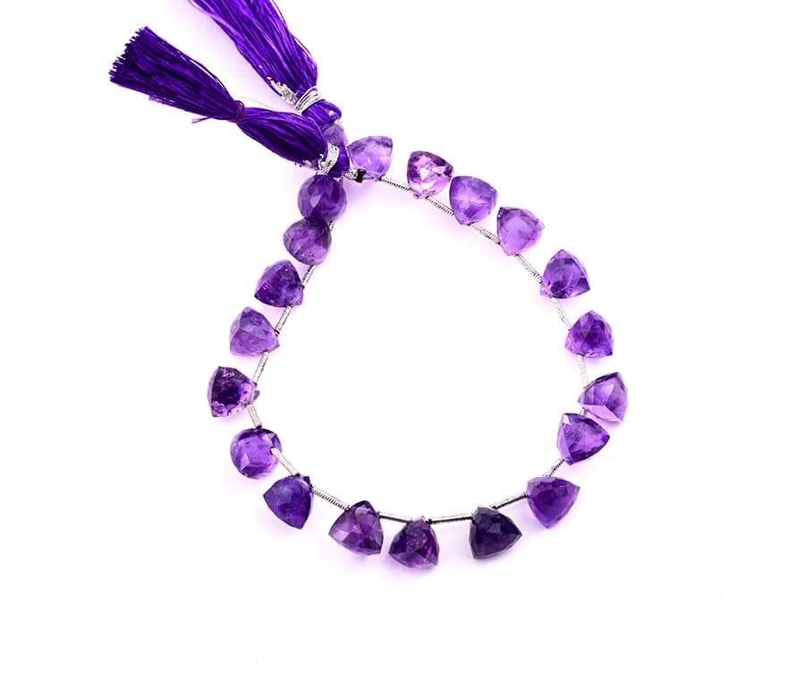 Amethyst 9x10mm Faceted Trilliant, additional view
