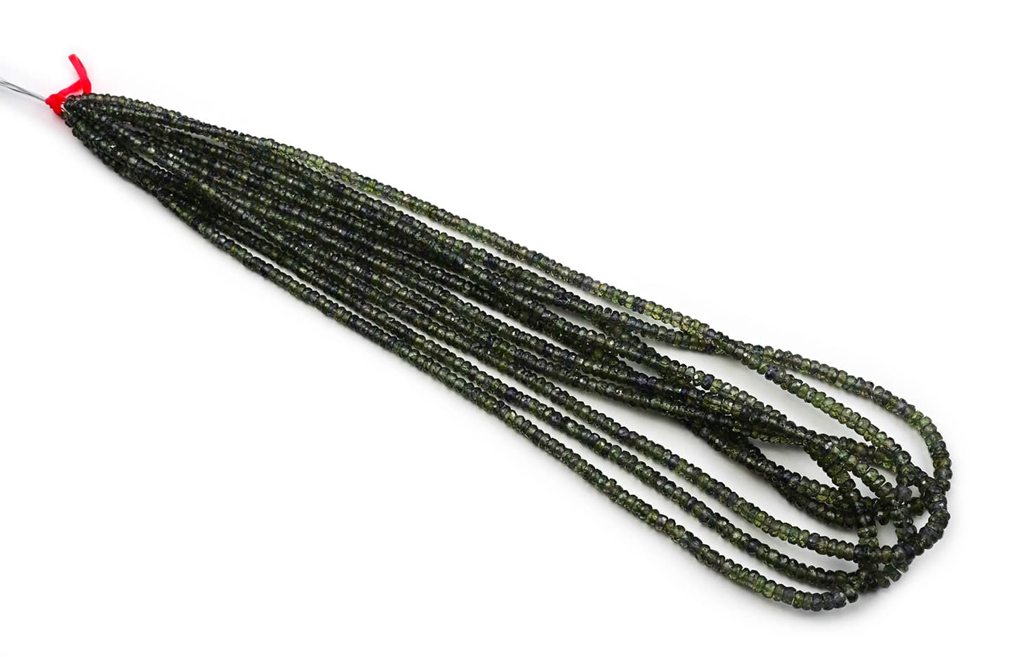 Green Sapphire 3-4mm Faceted Rondelle, additional view