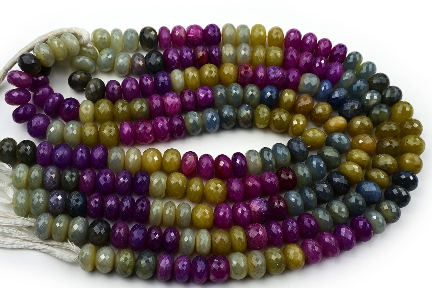 Umba Sapphire 13mm Faceted Rondelle, additional view
