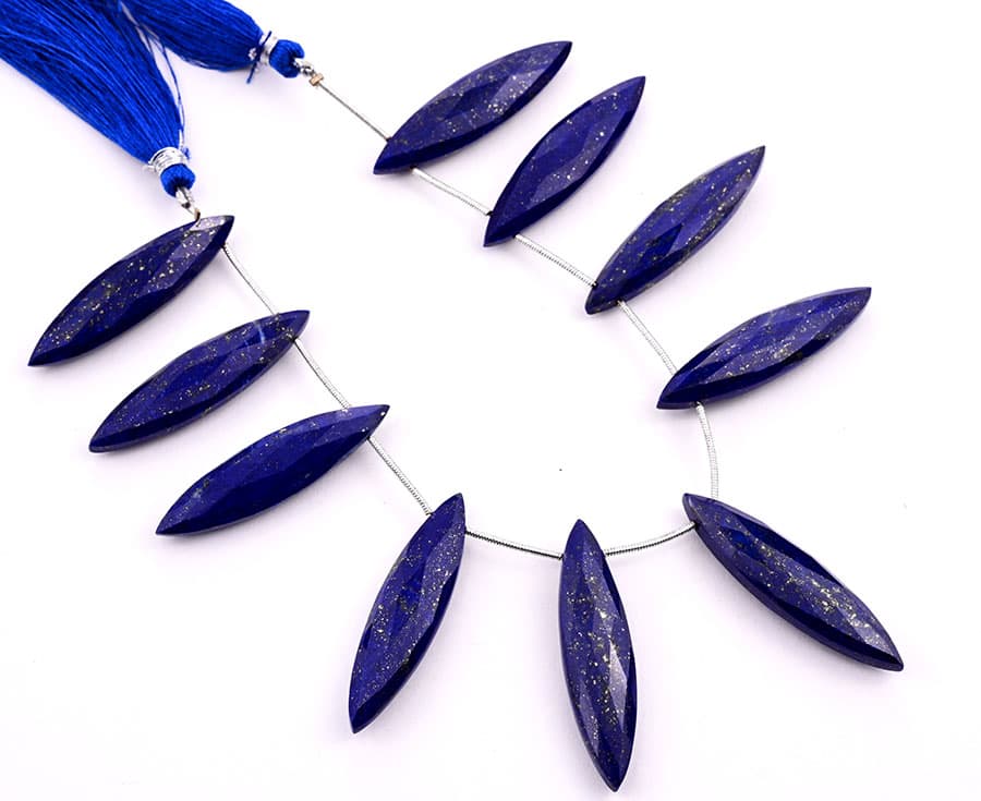 Lapis Lazuli 11x40mm Faceted Marquise, additional view