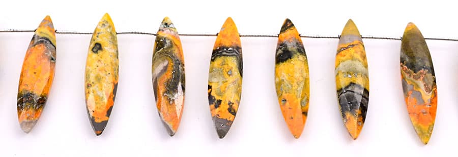 Bumble Bee Jasper 11x40mm Faceted Marquise, additional view