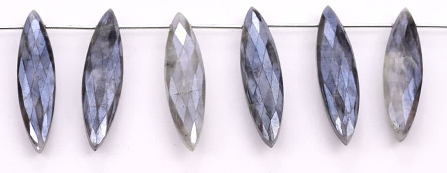 Gray Silverite 11x40mm Faceted Marquise, additional view