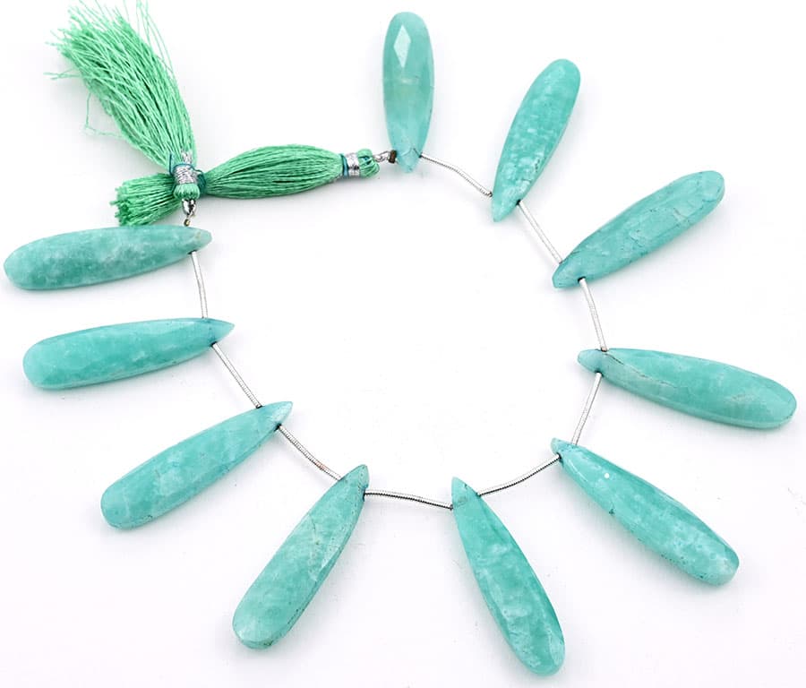 Amazonite 10x40mm Faceted Pear, additional view