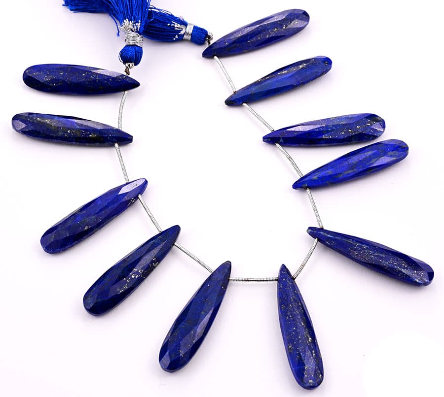 Lapis Lazuli 10x40mm Faceted Pear, additional view