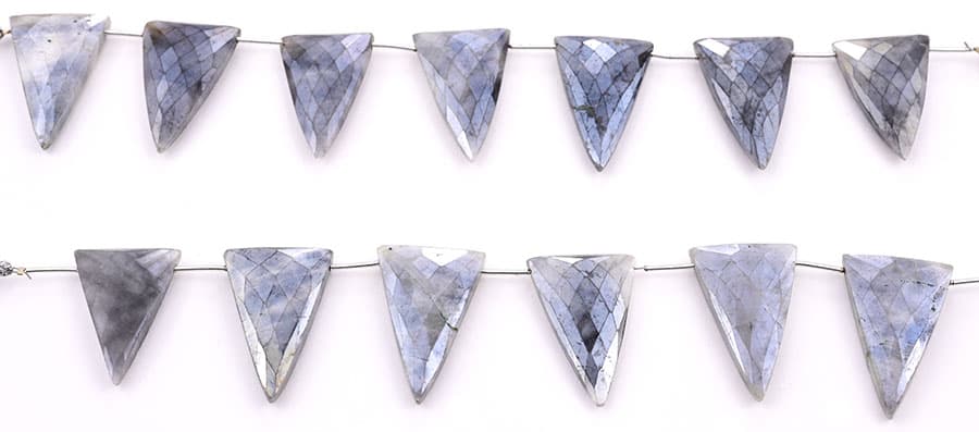Gray Sliverite 22x34mm Faceted Triangle, additional view