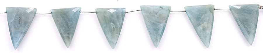 Milky Aquamarine 22x34mm Faceted Triangle, additional view
