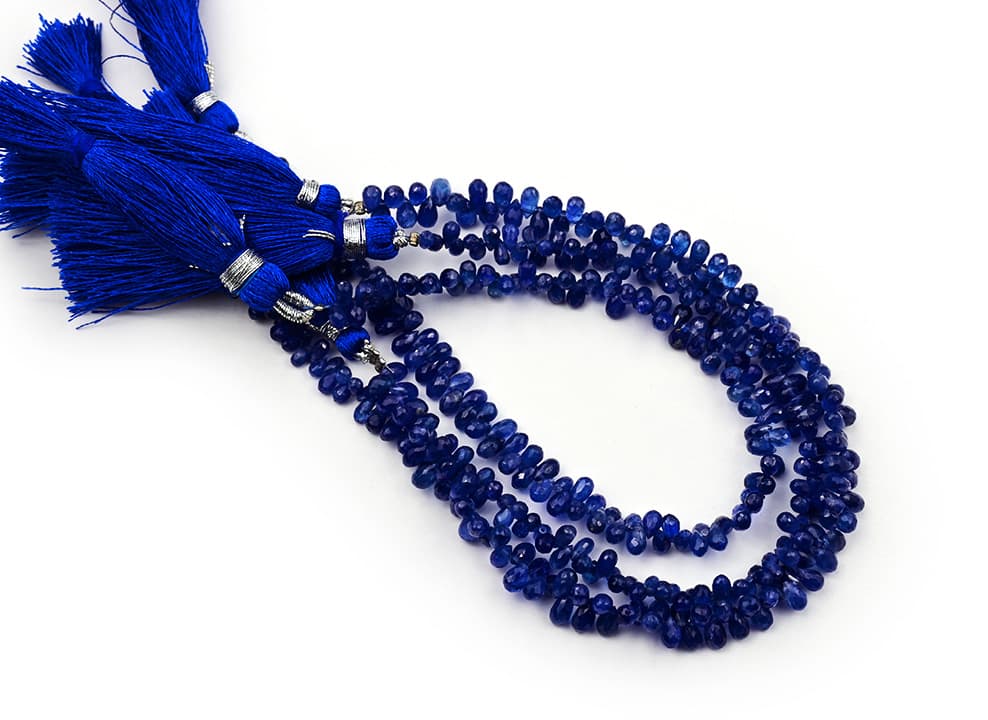 Natural Blue Sapphire 3mm Faceted Tear Drop, additional view