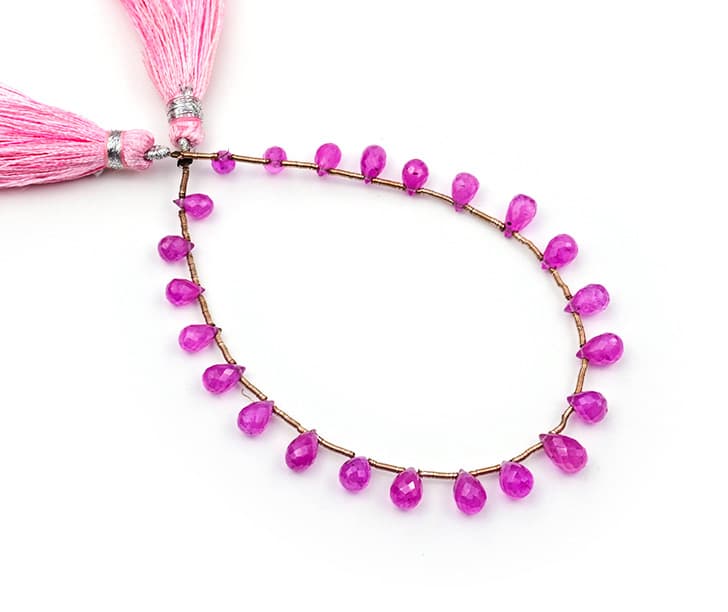 Natural Pink Sapphire 5X7-7X10mm Faceted Tear Drop, additional view